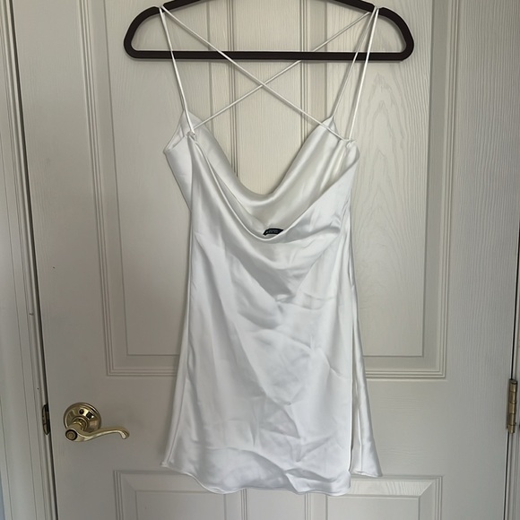 NWT Zara Elegant White Satin Slip Dress size Small - Picture 4 of 7